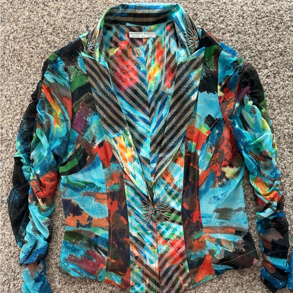 Alberto Makali blazer and under tank blue size small